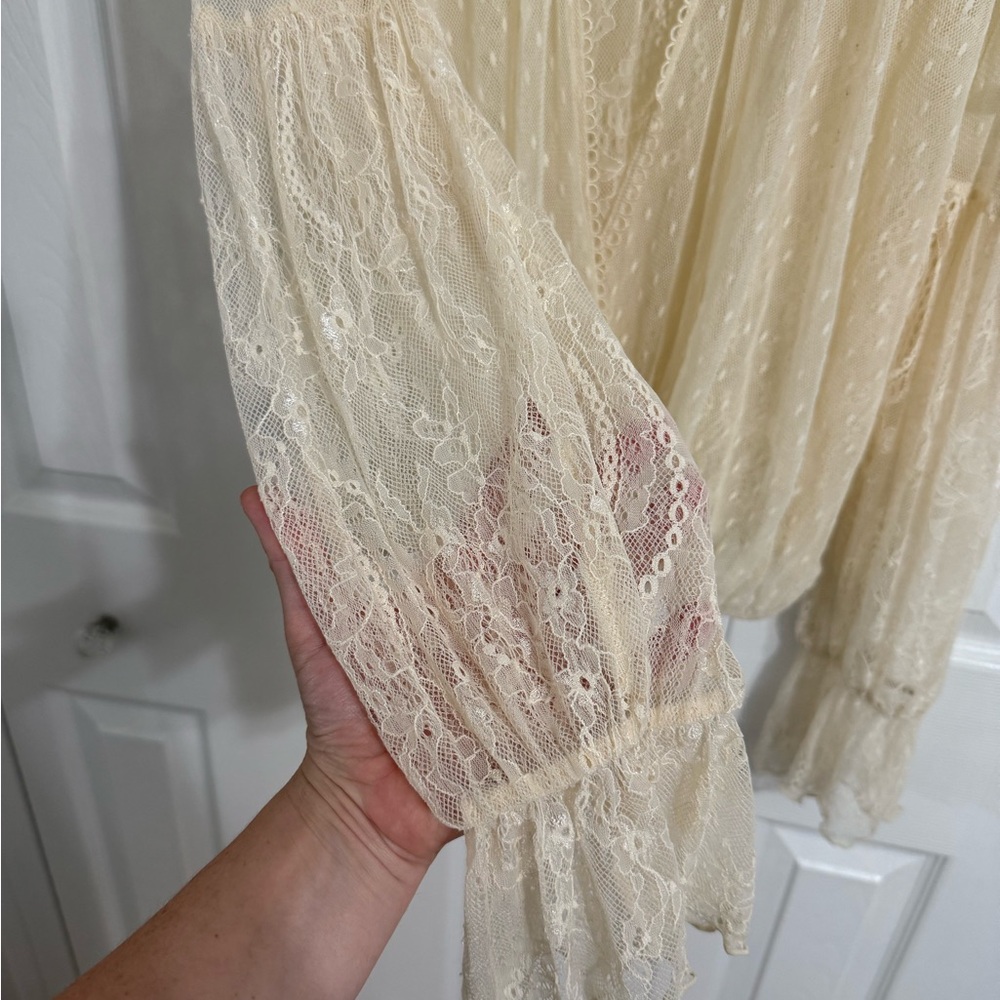 NWT Free People far away lace top ivory - Picture 2 of 10